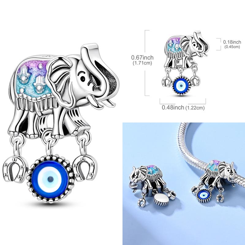 925 Silver Charms Beads Devil's Eye Fatima's Hand Cross Beads Fit Original Bracelet Women DIY Jewelry Gifts