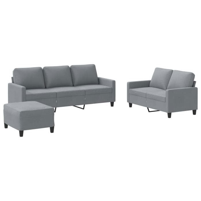 VidaXL Ensemble de Canapés avec Coussins 3 pcs, Canapés avec Accoudoirs et Dossier, Ensemble de Meubles avec Repose-pied 3201468