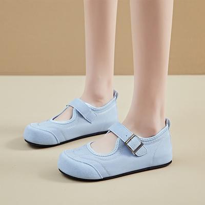 Fashion 2025 New Hot Sale Mary Janes Women's Flats Outdoor Shallow Buckle Strap Soft Sole Flats Concise Comfortable Casual Walking Shoes