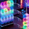 LED-Leuchtender Schlüsselanhänger Tastatur Klickbarer Knopf Fidget Spielzeug zur Stress- und Angstbewältigung Tragbares Schreibtischzubehör Bürodekoration Geschenk