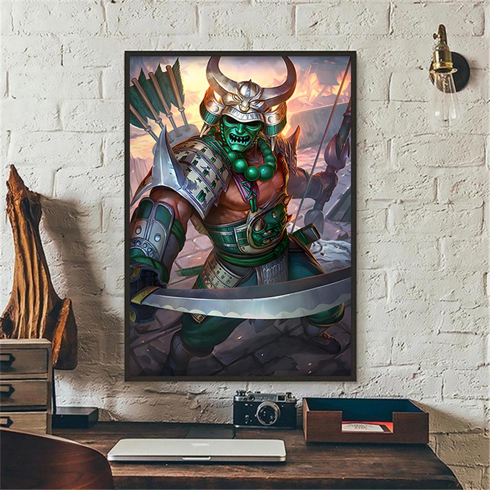 Japanese Samurai Canvas Poster Modern Home Sofa Background Wall Art Painting Print Pictures Bedroom Living Room Decor Mural Gift