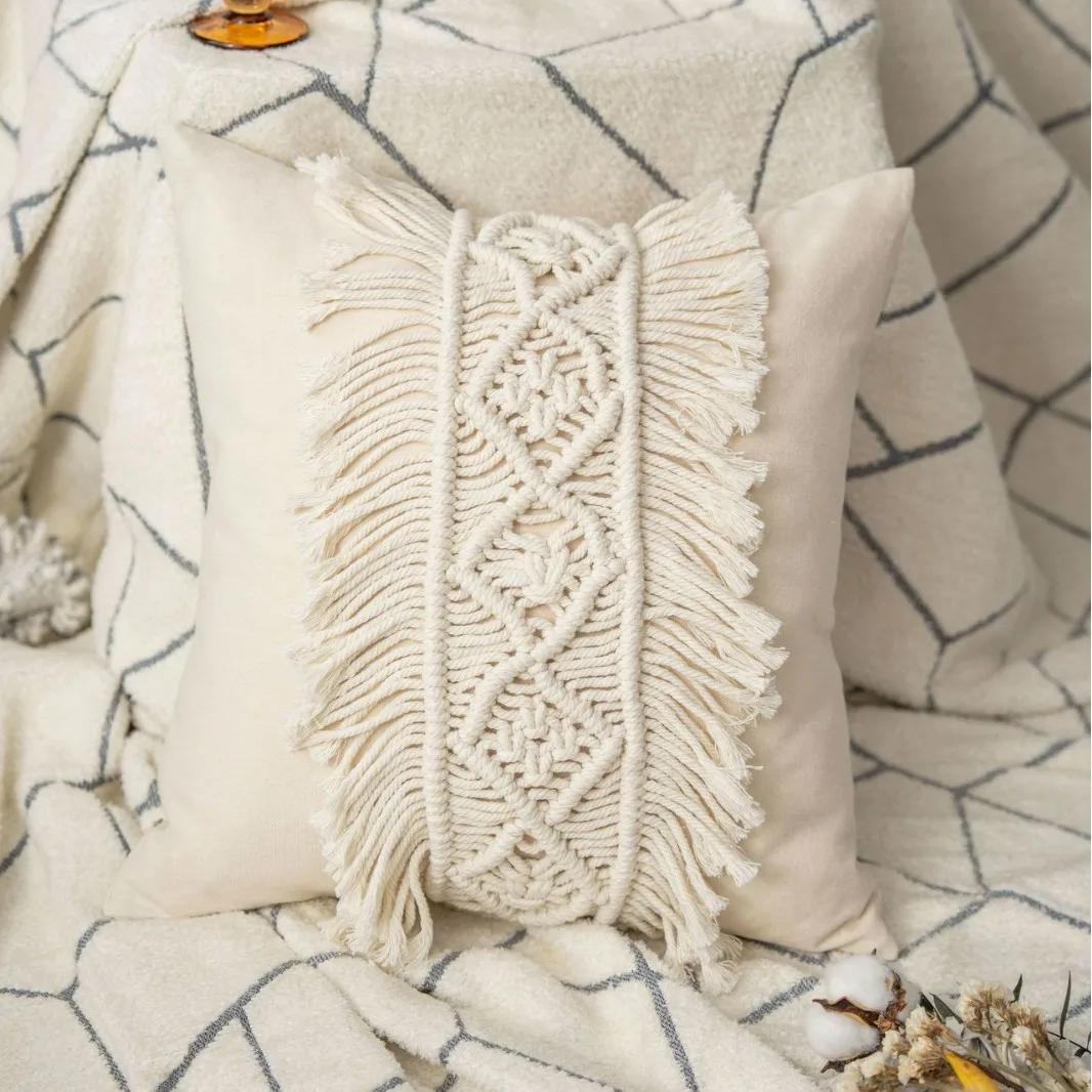 

Hand-woven Bohemian Throw Pillows Living Room Lounge Chair Bed Pillow Homestay Balcony Bay Window Decorative Pillow 45x45cm Pillowcase