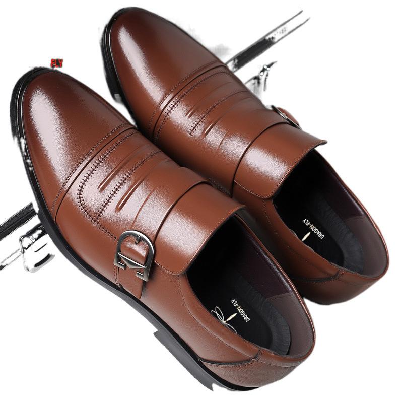 Hy Dragonfly brand leather shoes men's genuine leather business dress shoes British spring new casual shoes comfortable soft sole men's leather