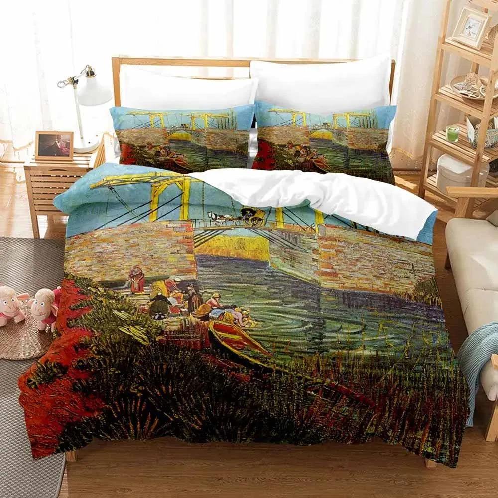 Van Gogh Boys Bedroom Duvet Cover Single Double Full Queen King Size Retro Classic 3D Bedding Set Duvet Cover Bed Set