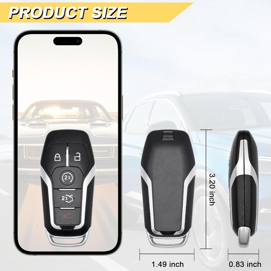 Key Fob Replacement for 2015-2017 Ford Edge Mustang/ 16-17 Explorer/ 13-16 Fusion/ 14-16 Lincoln MKC/ 16-19 MKX/ 13-16 MKZ Car Keyless Entry Remote