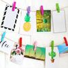 10/20Pcs Wooden Clothespin with Rope Home Classroom Photo Picture Hanging Love Heart Clip Heavy Duty Sock Towel Sheet Laundry Clothing Peg