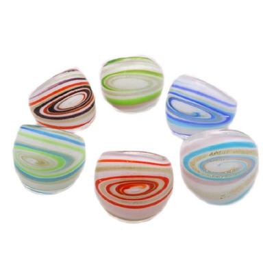 Künstlerisch gefertigte Drahtumwickelte Florale Glasringe Ethnisch Galaktisches Thema Bequemer Schmuck Kulturelle Designs