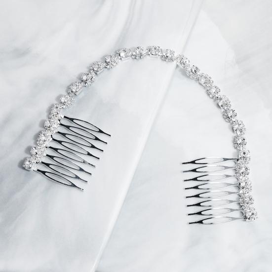 Buy Elegant Rhinestone Chain Double Slide Hair Comb Hairpin Bridal ...