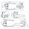 1x Toilet Door Lock Bathroom Door Lock Silver With Reverse Lock For RV Kitchen