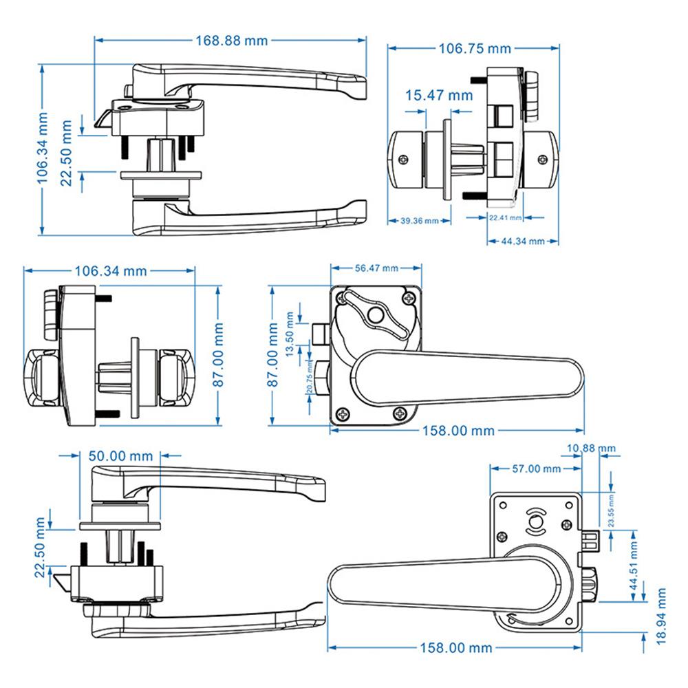 1x Toilet Door Lock Bathroom Door Lock Silver With Reverse Lock For RV Kitchen