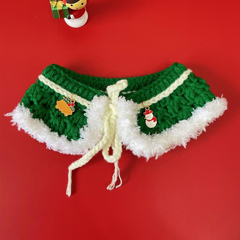 Handmade Knitted Wool Pet Scarf: Christmas Collar & Bib for Cats and Dogs