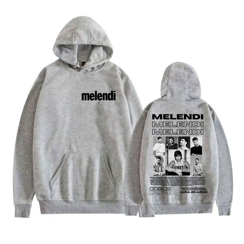 Melendi Tour Album  Fans Hoodie Men's Rap Hip Hop Punk Gothic Pullover Sweatshirt Unisex Casual Oversized Hooded Streetwear