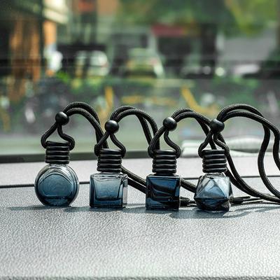 1 Stück schwarze Kappe, gefärbte quadratische Kappe, leere Flasche, Diffusor für ätherische Öle im Auto, Duft, Lufterfrischer, Duft, Parfümflasche, Ornament