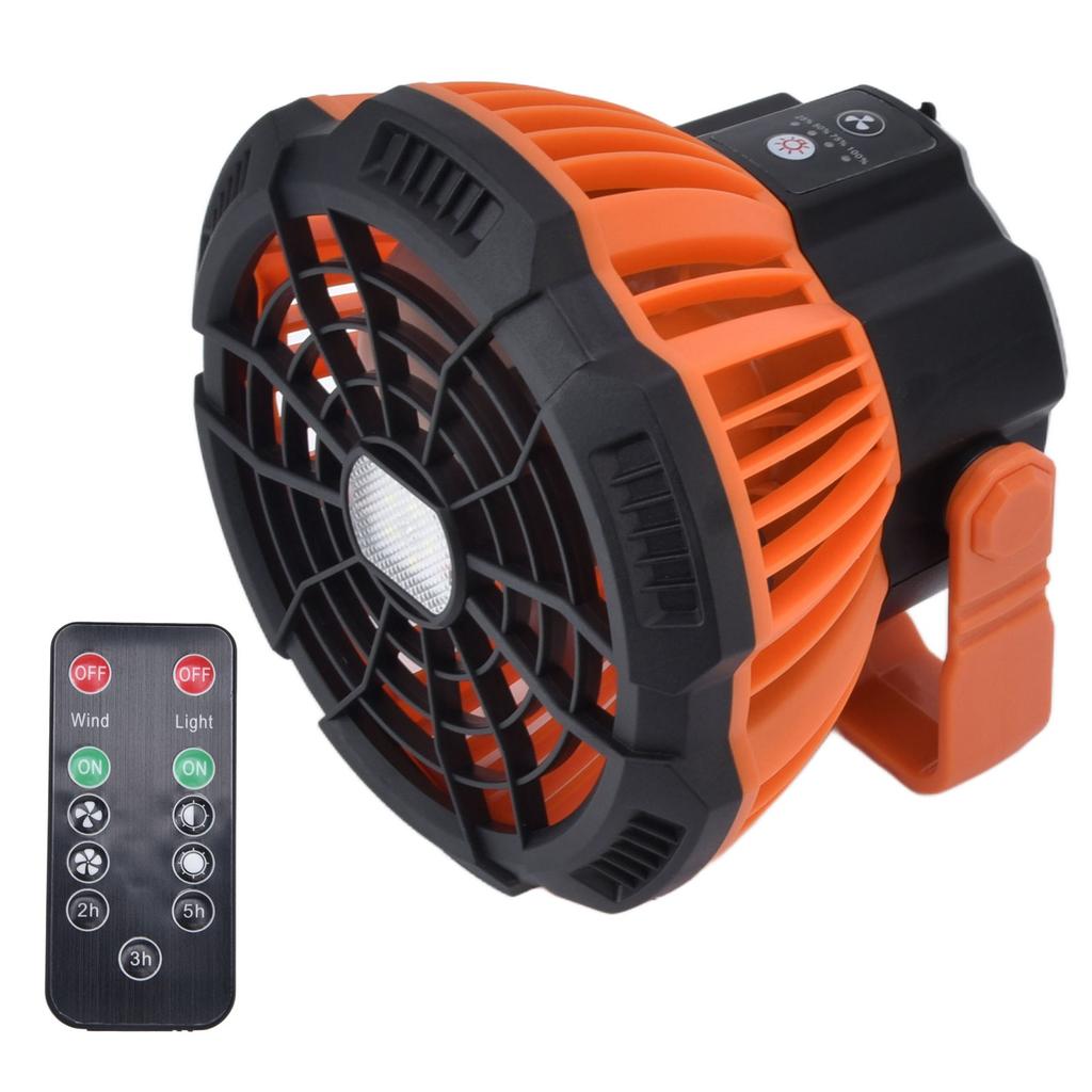 Campingventilator mit Licht Leise USB-Aufladung 180 Grad Drehung Tragbares Hakendesign 5 LED-Ventilator für Zelt