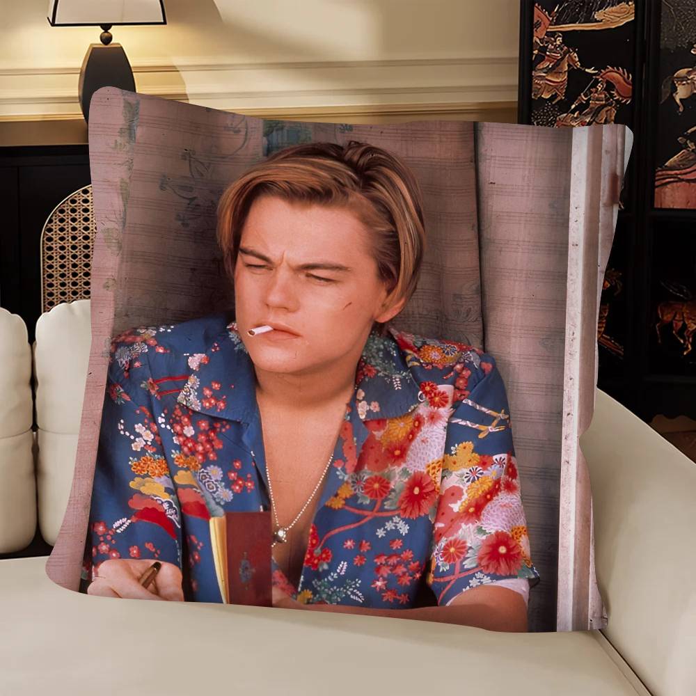 Schauspieler LLeonardo DiCaprio Kissenbezug Mode Quadratischer Kissenbezug Schlafzimmer Sofa Raum Ins Dekoration Freizeit