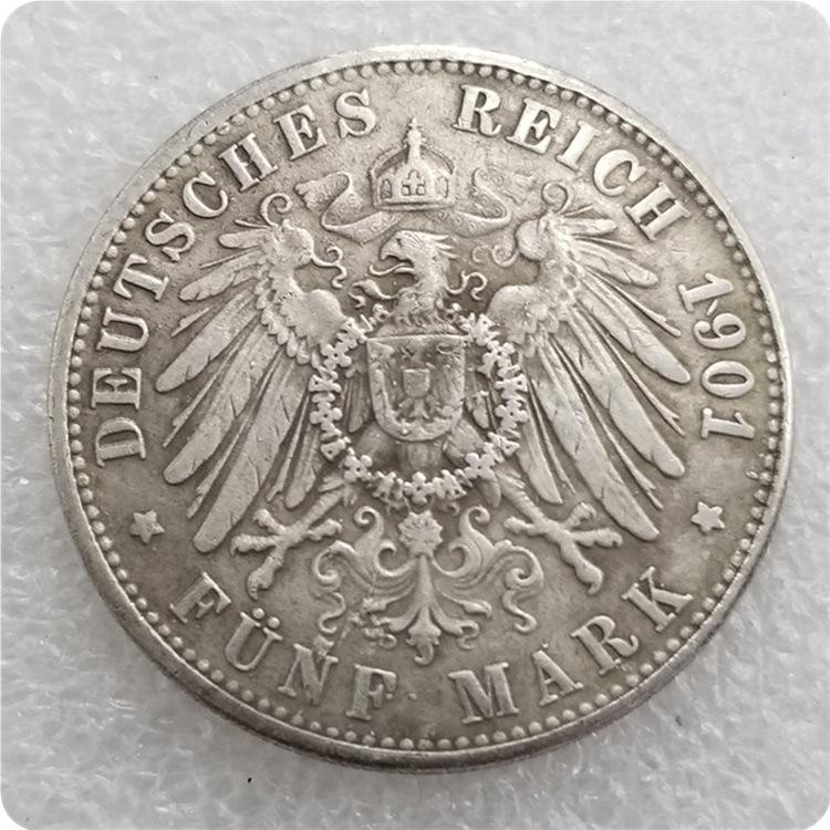 

Немецкие памятные коллекционные сувениры 1901 года, серебряные монеты разноцветный