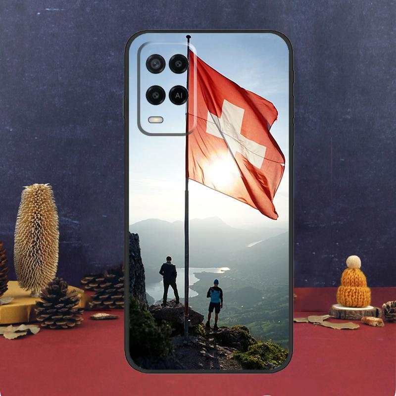 Switzerland Swiss Flag Case For Oppo A80 A60 A40 A78 A98 A58 A38 A18 A54 A74 A94 A96 A76 A16 A15 A17 A57 A5 A6 Pro