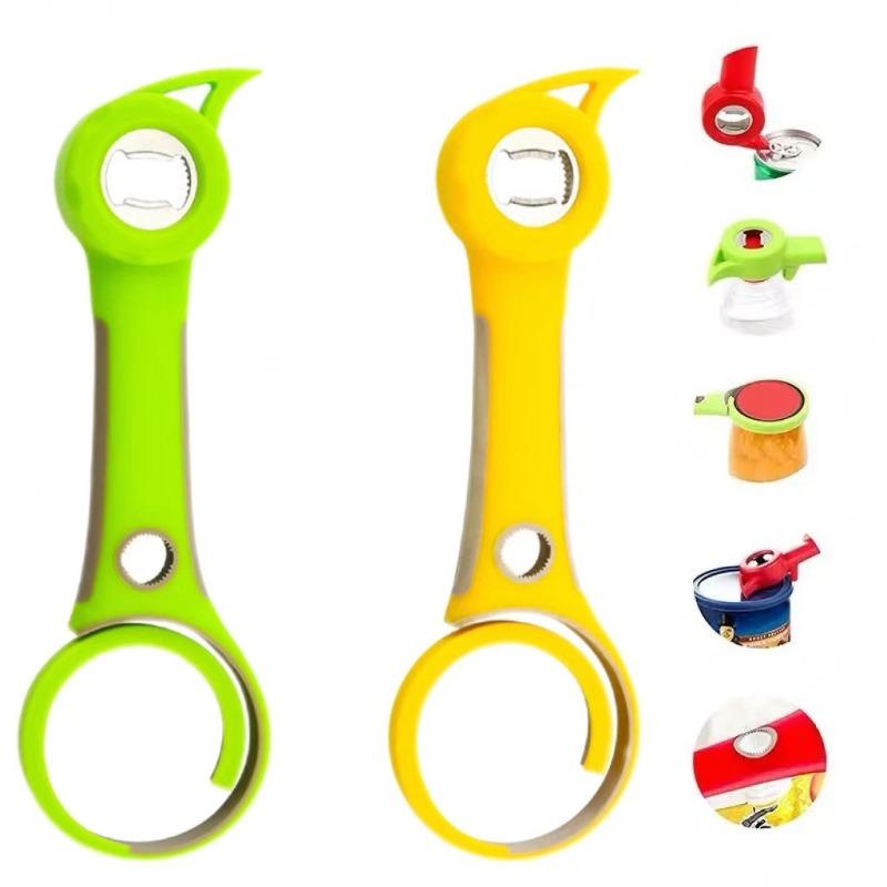 Six-in-one Bottle Opener Stainless Steel Multi-function Labor-saving Can Opener Household Cap Screwdriver Kitchen Gadgets