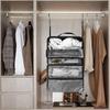 Suitcase Organizer High-Capacity Travel Luggage Organizer Hanging Shelve Packing Cube Closet Collapsible Hanging Storage Bags