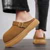 2025 New Baotou Half Drag Casual Comfortable Breathable Solid Color Fashion Flat Heel Versatile Daily Men's Slippers