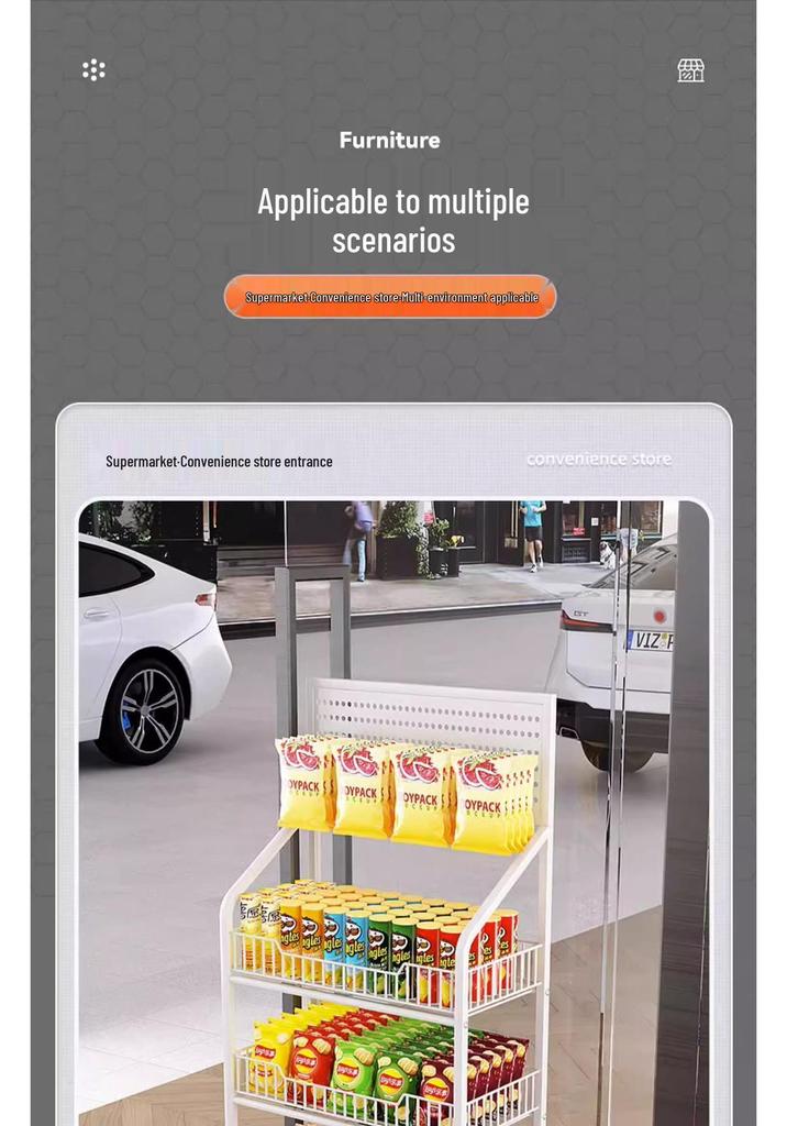 Convenience Store Snack & Toy Display Rack - Multi-Layer Storage for Checkout Counters