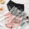 4Pcs Seamless Women Sexy Lace Panties Cotton Breathable Underwear Girls Briefs Low Waist Underpants