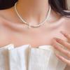 Korean-Style Luxury Bow Pearl Clavicle Necklace - Versatile & Elegant Women's Accessory