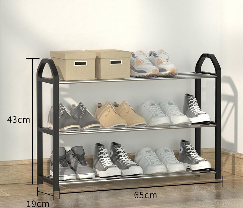 Multi-layer Assembly Simple Shoe Rack, Dustproof Storage Shoe Cabinet Dormitory Home Solid Metal Shoe Rack
