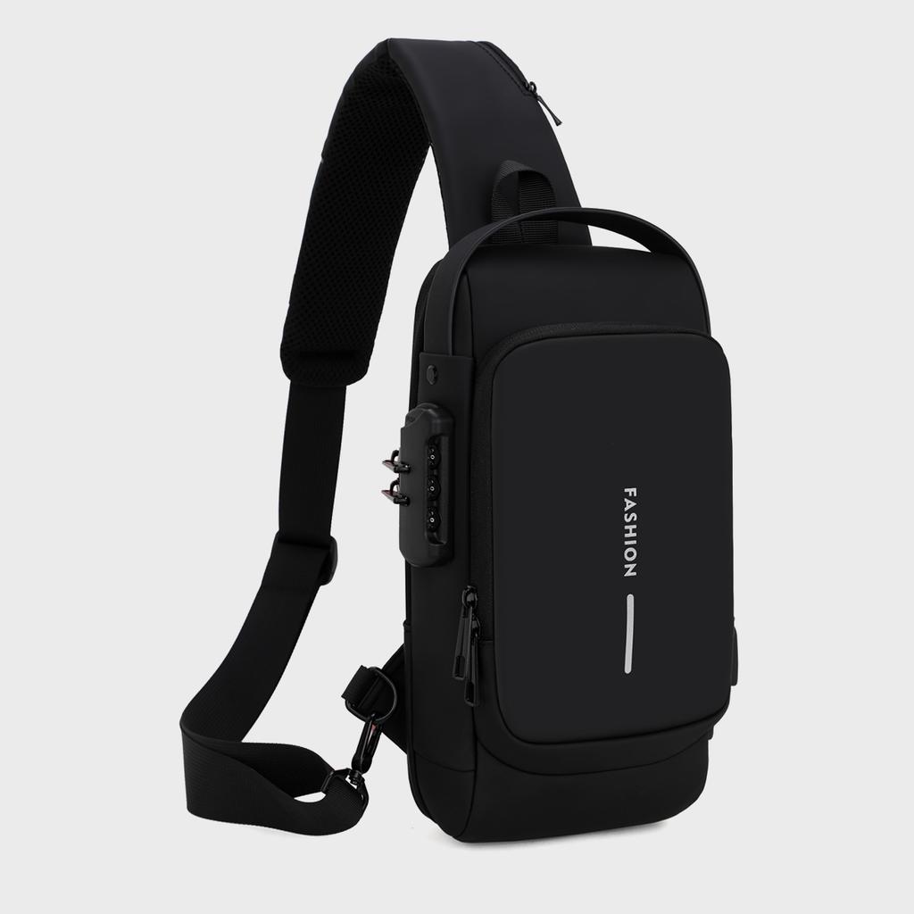 Password Lock Anti-Theft Men's Bag Men's Chest Bag Casual Sports Small Backpack Shoulder Crossbody Bag Motorcycle Bag