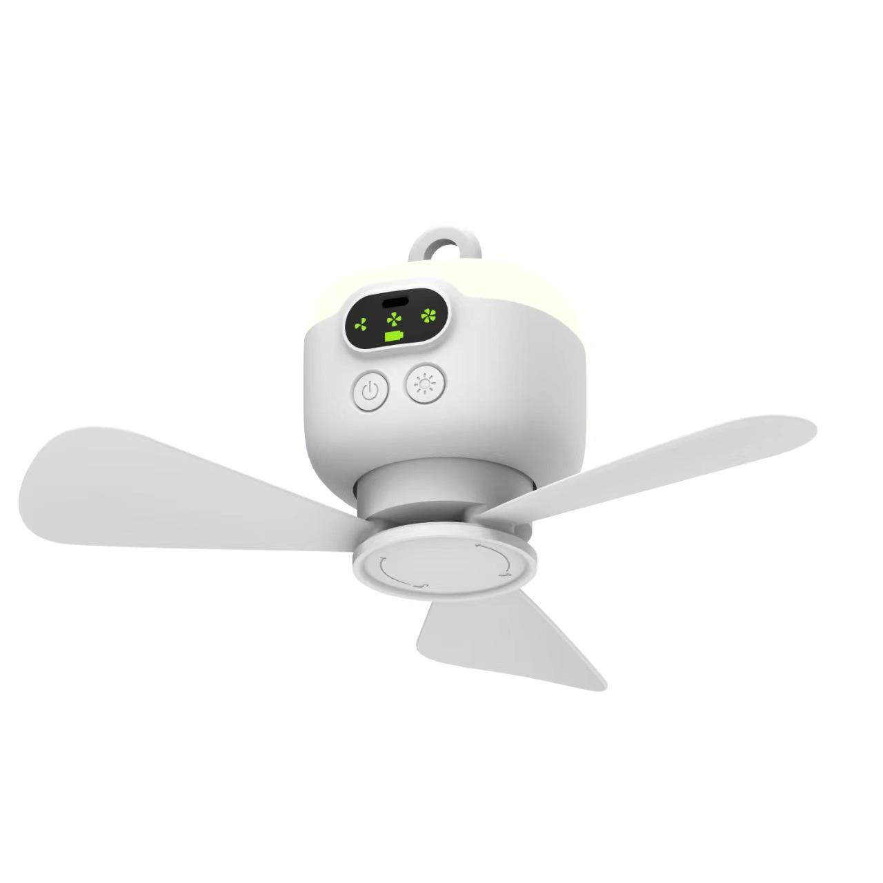 Wuke USB Rechargeable Hanging Camping Fan with Night Light - Portable, Long Battery, High Air Volume