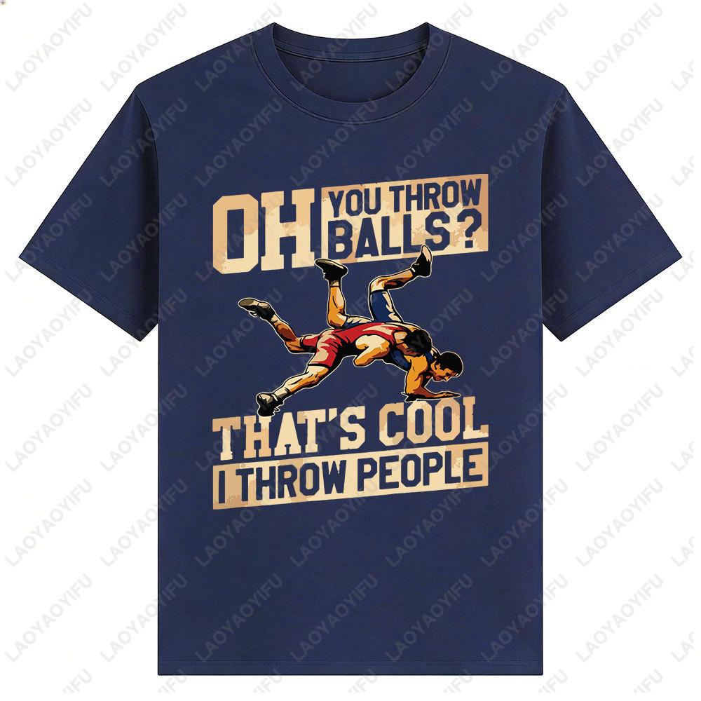 

Wrestling Men Shirt I Throw People Funny Gift for Wrestler Mens T Shirts Shortsleeve Wrestling Enthusiast Summer Outdoor Tops 5XL різнокольоровий