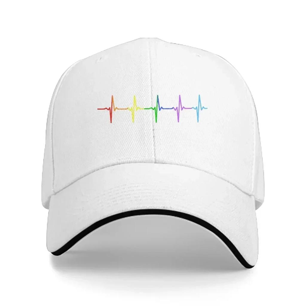 Pulse Hearbeat Unisex Baseball Caps Peaked Cap Pride LGBT Gay Love Sun Shade Hats for Unisex Women