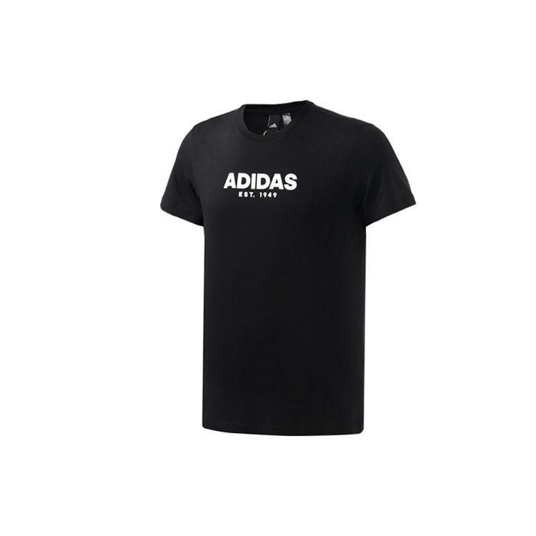 Adidas T Shirts Men's Black Crew Neck Moderate Straight Fit EK4730