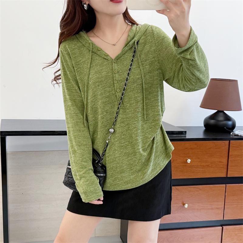 2026 Spring Plus Size Women s Long Sleeve Hoodie Pullover 2610 3XL