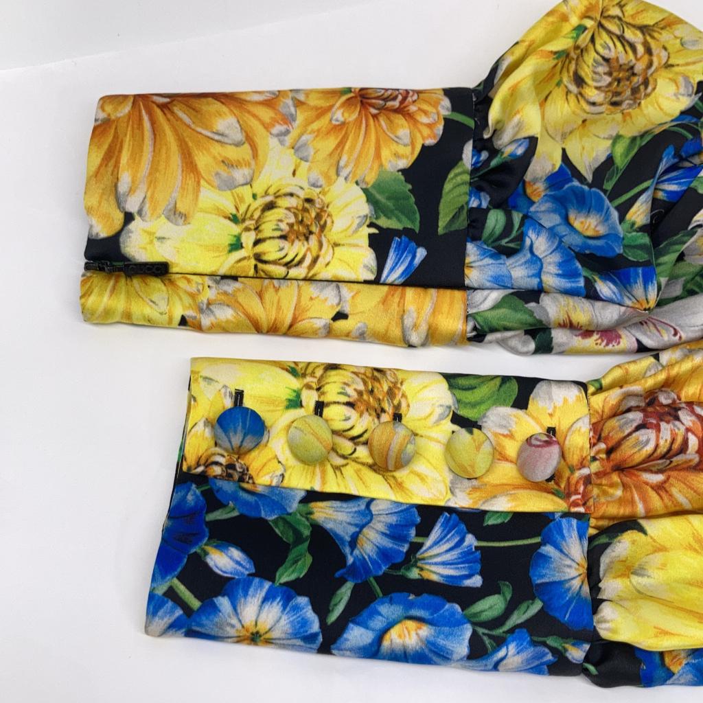 GUCCI 493528 2017 Multicolor Silk 100% Bow Tie Floral Dress dress 36 multicolorUsed