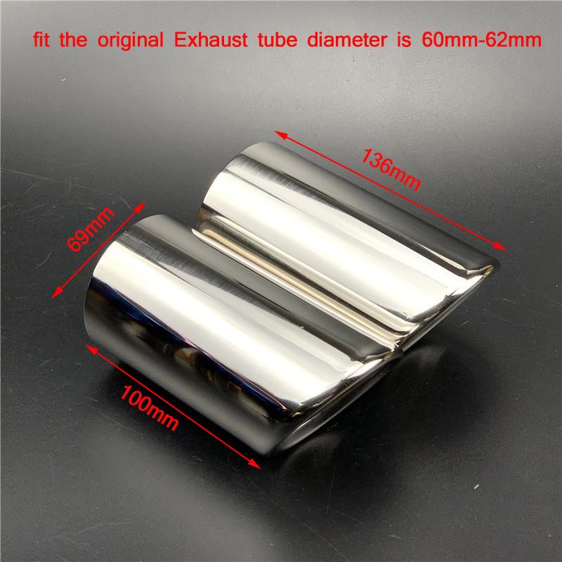 

2Pcs/Set Car Accessories For Volkswagen Polo Golf 6 MK6 1.4T Golf 7 MK7 Bora Auto Car Exhaust Tip Muffler Pipe Covers Silver 2pc