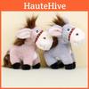 Charming Pink Donkey Plush Keychain Mini Animal Figure Short Plush Material