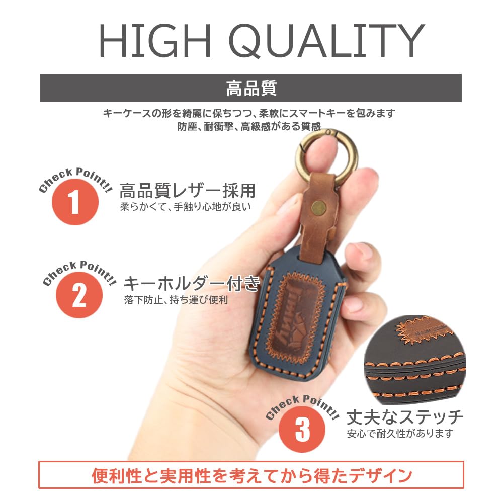 XIKER Leather Smart Key Case for Suzuki Jimny Comfortable to the Stylish and Protects Against Dirt and and Attaches to Car Remote Dustproof and