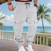 Moda Autunno Inverno 2025 da Uomo Tasca Casual Versatili Semplici Monocolore Pantaloni da Pendolare