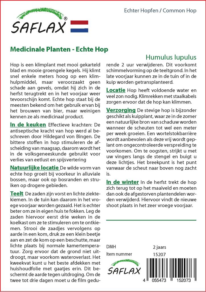 SAFLAX Garden In the Bag - Common Hop - 50 Seeds - With Substrate In a Fitting Stand Up Bag - Humulus Lupulus