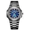Men's Classic Chinese Style Retro Quartz Watch with Waterproof Steel Band - Versatile Casual Square Design
