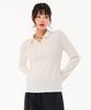 CHASECULT Women'S Ribbed Open Collar Long Sleeve T-Shirt-Farg5162B05