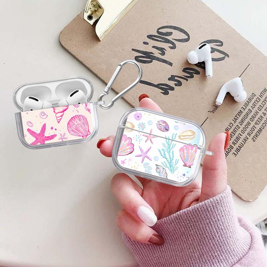 Sea Conch Case For Airpods 2 3 1 Pro3 Pro 4 Pro2 Clear Earphone Cases Cover