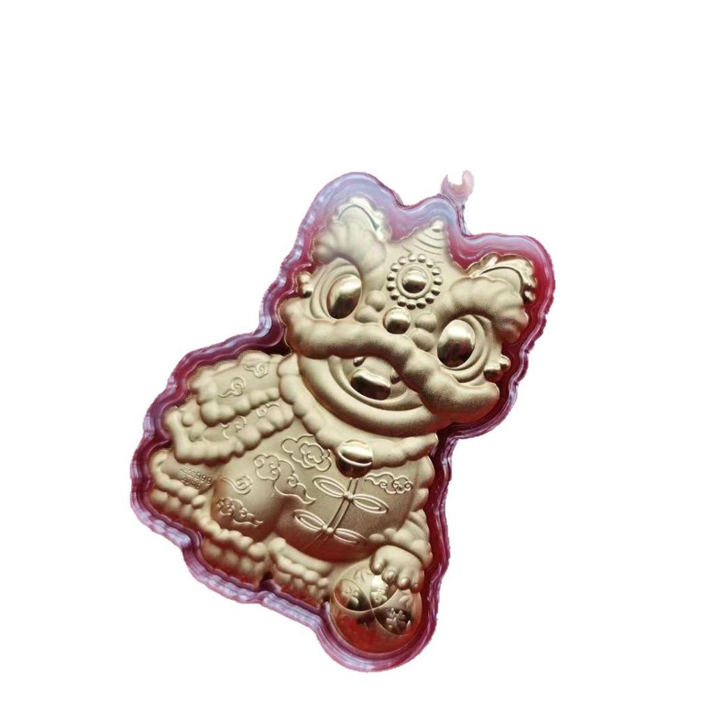 Year of the Horse 999 Pure Gold Lion Dance Zodiac Keychain & Red String Dragon Necklace Pendant