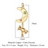 Sun Star Moon Crescent Copper Zircon Charm Clouds Hamsa Hand Leaf Juice DIY Jewelry Bracelet Earring Necklace Pendant