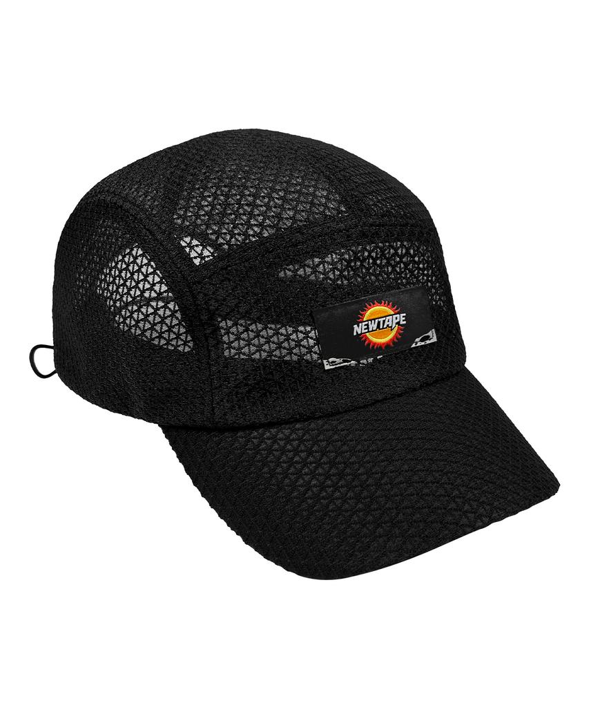 Nyuteib Oversized Solar Mesh Camp Cap - Black