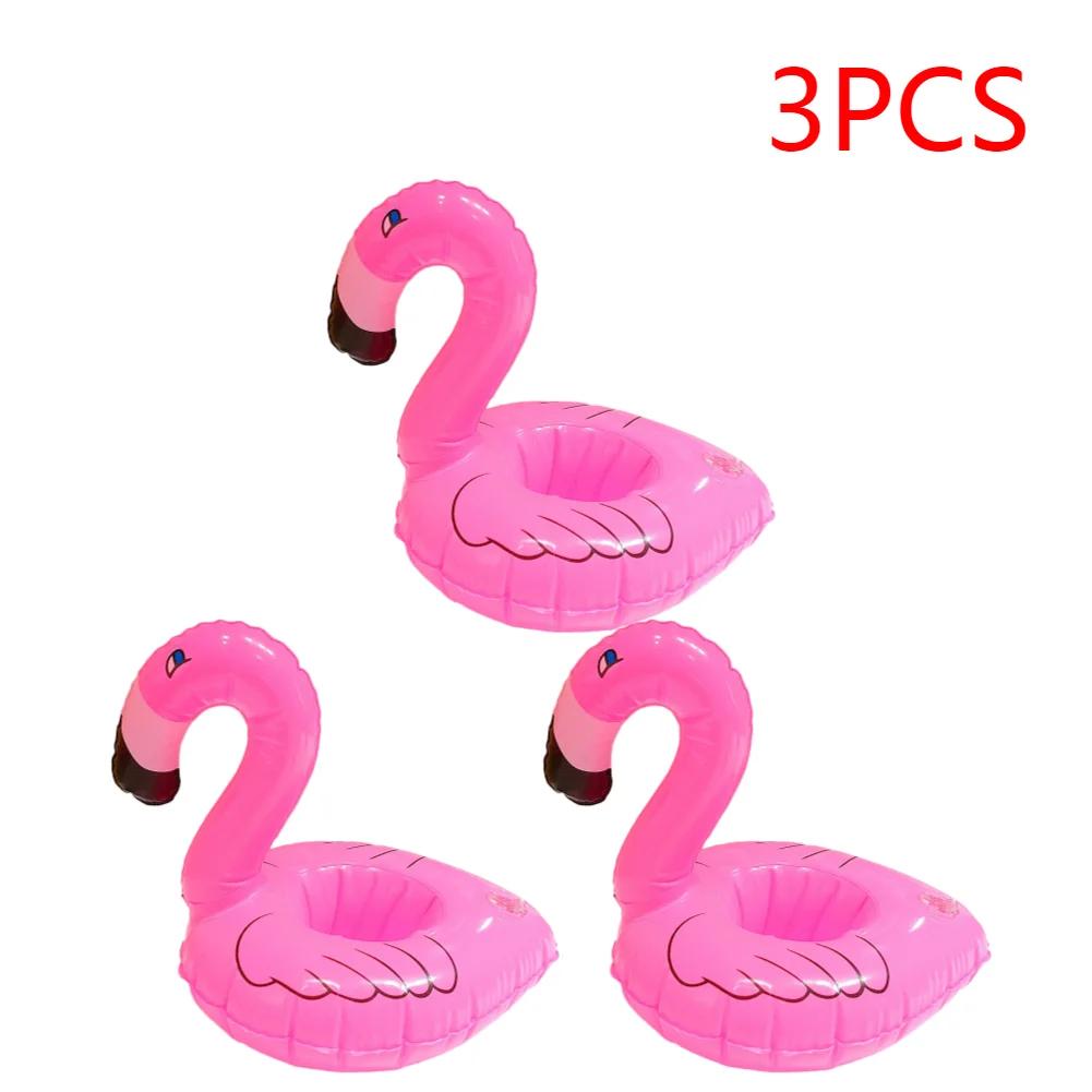 1-20 Pcs Inflatable Drink Cup Holder Tropical Flamingo Party Decoration Swimming Pool Toys PVC Floating Beverage Cup Holder Tray