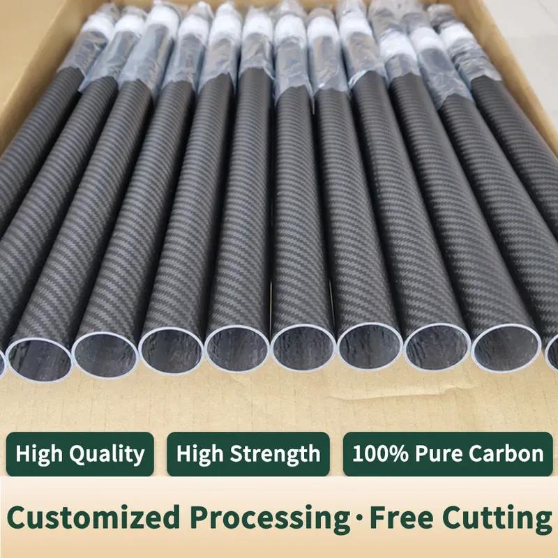 1pcs 1000mm Lengt Carbon Fiber Tube OD18-35mm High Hardness Composite Material 3K Twill Matte for Plant Protection Aircraft Part