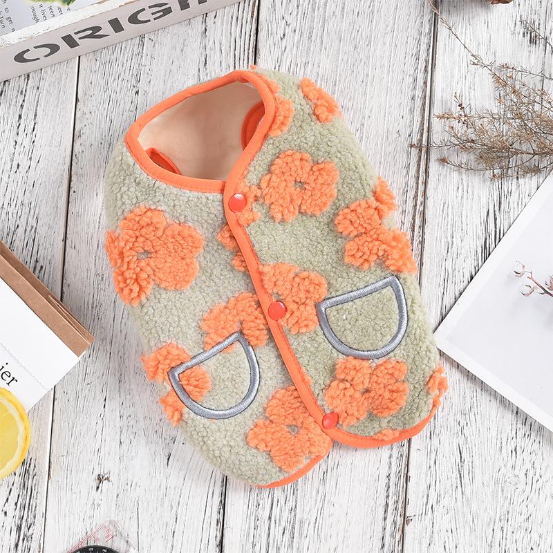 Sunflower Corgi Dachshund Lambswool Vest: Autumn/Winter Short-Legged Dog Clothing with Velvet