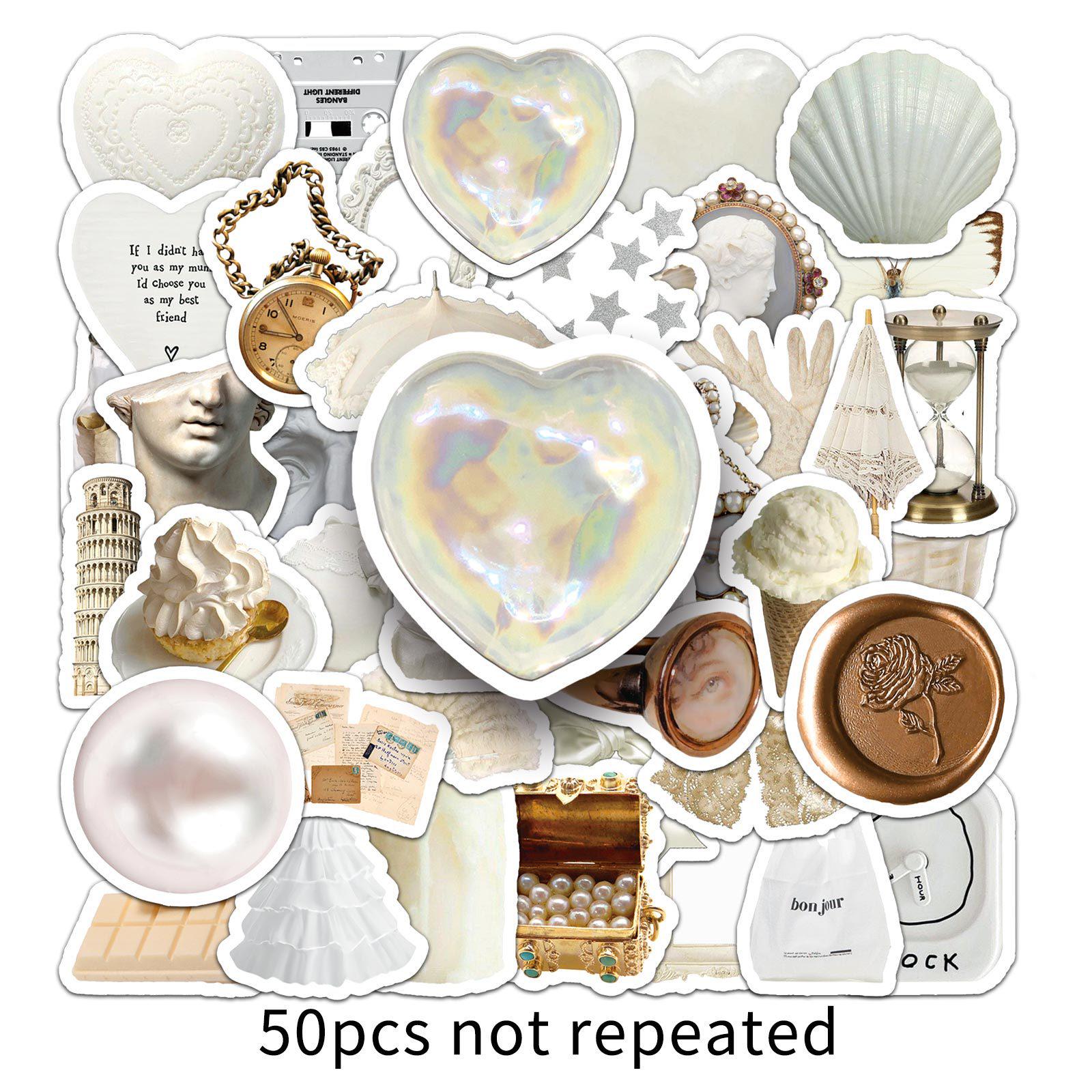 

50 белых граффити-наклеек для бутылок с водой, багажа, проектов «сделай сам»